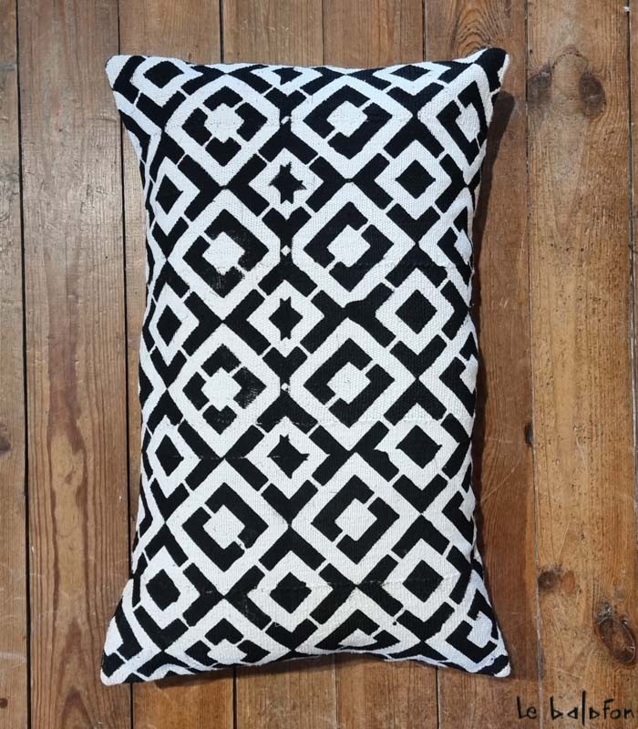 housse de coussin ethnique africain bogolan