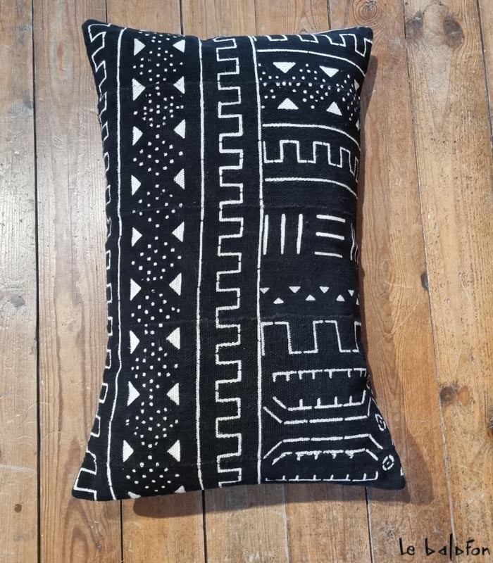 housse de coussin ethnique africain bogolan