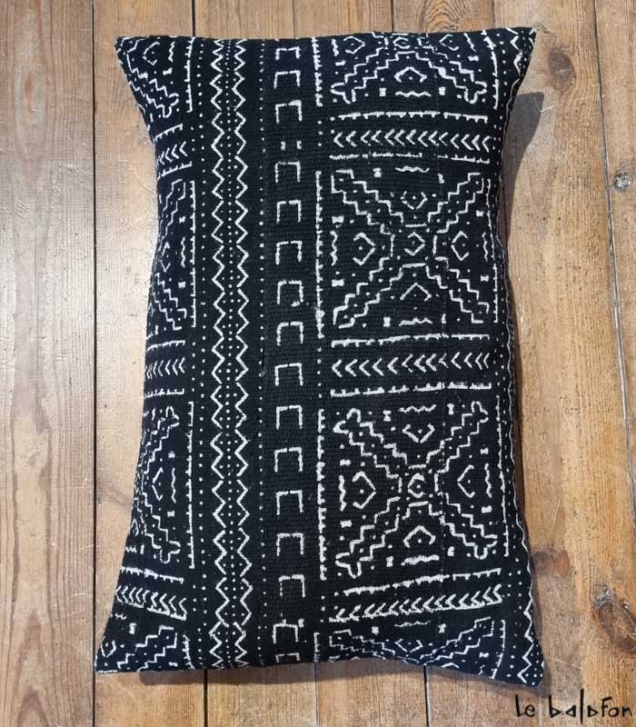 housse de coussin ethnique africain bogolan