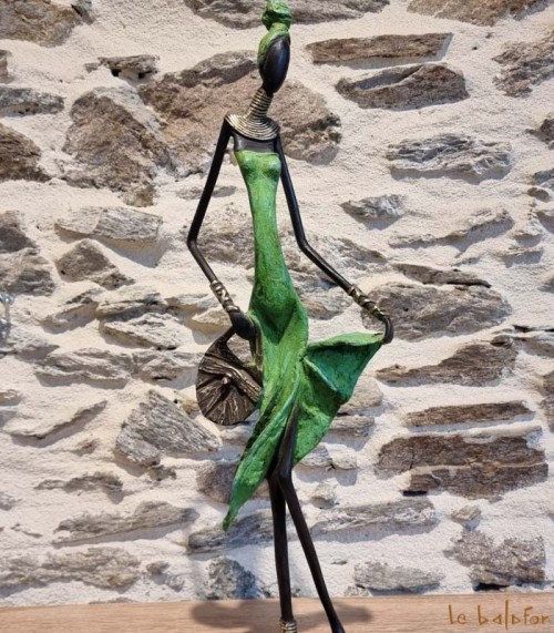 Statuette bronze africaine 39 cm