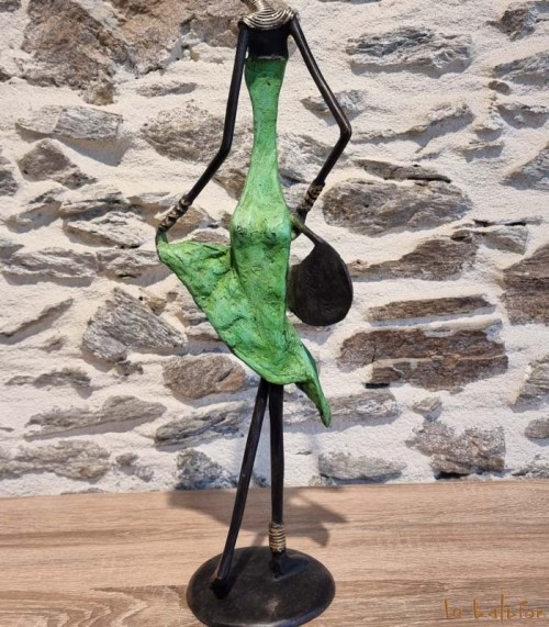 Statuette bronze africaine 39 cm