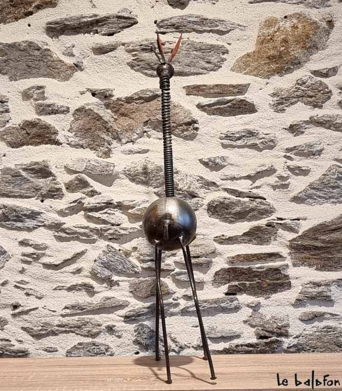 Girafe en metal recyclé