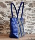 Sac ethnique en cuir et coton tissé