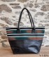 Sac ethnique en cuir et coton tissé