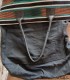 Sac ethnique en cuir et coton tissé