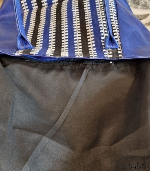 Sac ethnique en cuir et coton tissé