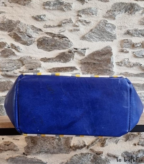 Sac ethnique en cuir et coton tissé