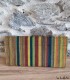 Pochette ethnique en tissu et cuir
