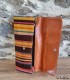 Pochette ethnique en tissu et cuir