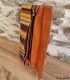 Pochette ethnique en tissu et cuir