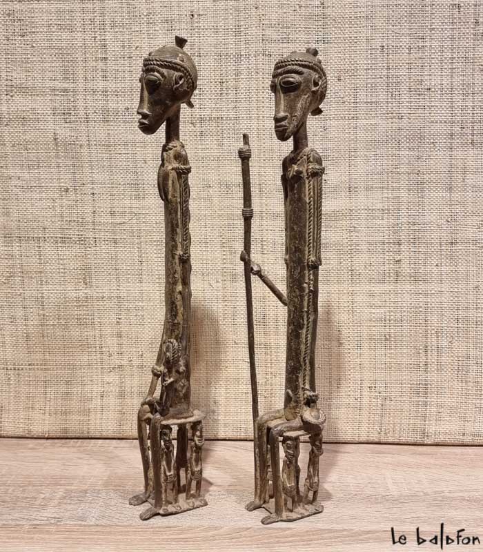 Couple dogon en bronze