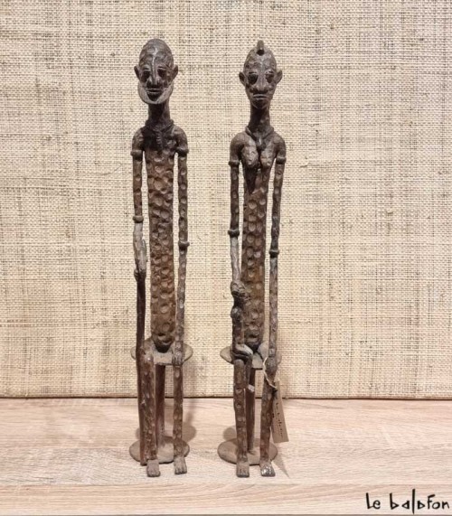 Couple dogon en bronze