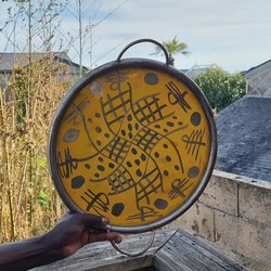 plateau rond métal recyclé